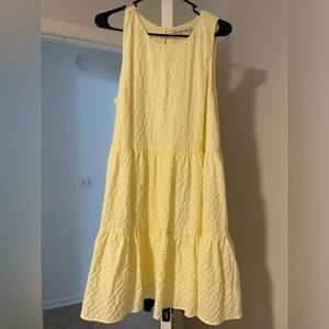 Abercrombie light yellow trapeze dress size large